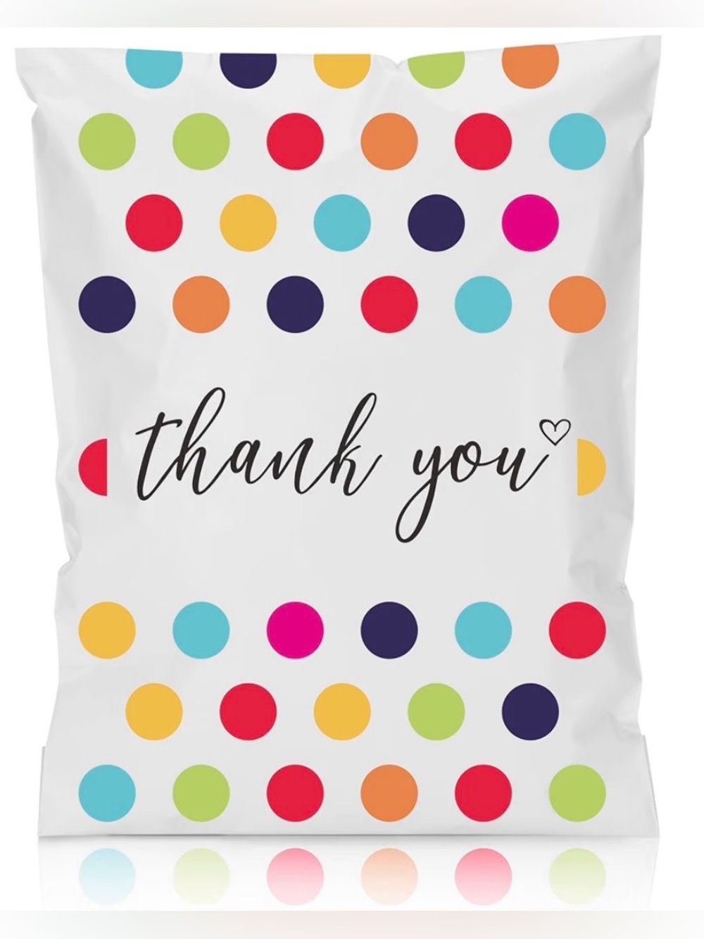 10 Thank You Polka Dot Polymailers 14.5x19 Waterproof Shipping Bags